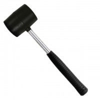 Киянка гумова 340 г, 55 мм, чорна гума, металевих сіт. ручка INTERTOOL HT-0229