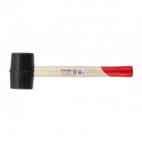 Киянка резиновая 450г. 60 мм, черная резина, деревянная ручка Intertool HT-0237