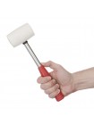 Киянка резиновая 450 г. 65 мм, белая резина, металлич. ручка INTERTOOL HT-0227
