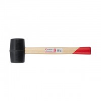 Киянка резиновая 350г. 50 мм, черная резина, деревянная ручка Intertool HT-0236