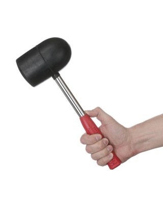 Киянка резиновая 1250г. 90мм. черная резина, металлическая ручка. Intertool HT-0228