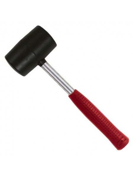 Киянка гумова 450 р. 65 мм, чорна гума, металевих сіт. ручка INTERTOOL HT-0231