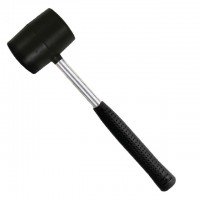 Киянка резиновая 340г.55мм, черная резина, металлич. ручка Intertool HT-0229