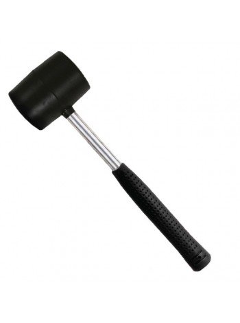 Киянка гумова 340 г, 55 мм, чорна гума, металевих сіт. ручка INTERTOOL HT-0229