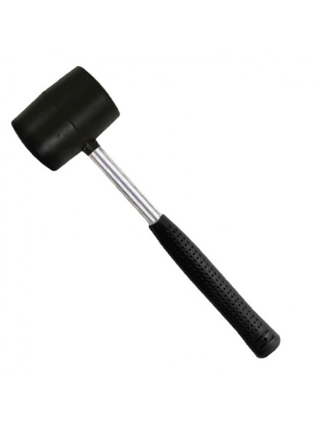 Киянка гумова 340 г, 55 мм, чорна гума, металевих сіт. ручка INTERTOOL HT-0229