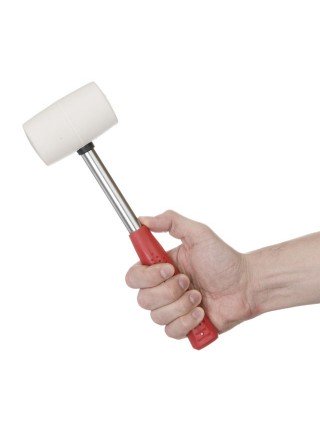 Киянка гумова 450 р. 65 мм, біла гума, металевих сіт. ручка INTERTOOL HT-0227