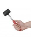 Киянка резиновая 340 г, 55 мм, черная резина, металлич. ручка INTERTOOL HT-0229