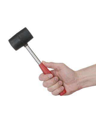 Киянка гумова 340 г, 55 мм, чорна гума, металевих сіт. ручка INTERTOOL HT-0229