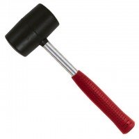 Киянка резиновая 900г. 80мм, черная резина, металлич. ручка Intertool HT-0233