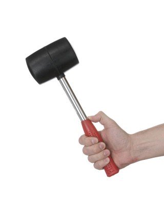 Киянка гумова 900 р. 90 мм, чорна гума, металевих сіт. ручка INTERTOOL HT-0233