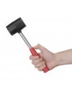 Киянка гумова 450 р. 65 мм, чорна гума, металевих сіт. ручка INTERTOOL HT-0231