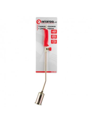 Пальник газовий з регулятором 595мм, сопло 110мм, Ø45мм. INTERTOOL GB-0040