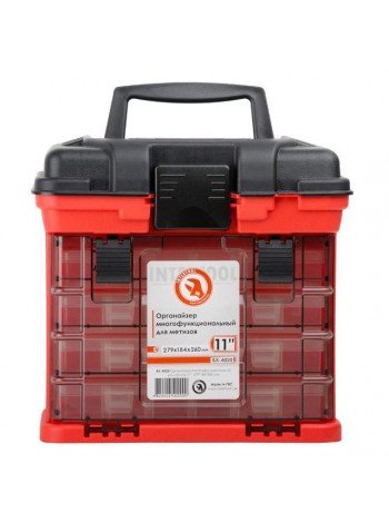 Органайзер для метизів з висувними секціями 11", 279*184*260 мм INTERTOOL BX-4020