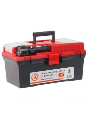 Ящик для інструменту c ліхтарем 16" 395*220*200 мм INTERTOOL BX-0017