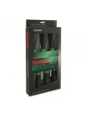 Набор отверток 6 ед. (PH1x80, PH2x100, PH3x150, SL4x100, SL6,5x150, SL10x200)  TOPTUL GAAE0611