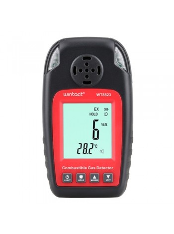 Детектор горючих газов + термометр (0-100%LEL, 0-50°C) WINTACT WT8823