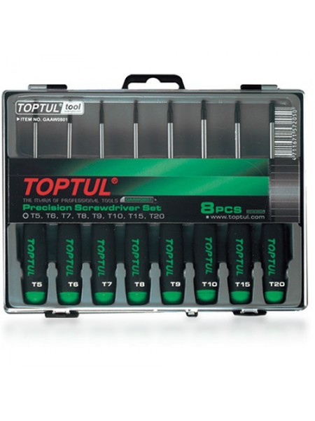 Набор отверток (T5-T20) 8ед. TOPTUL GAAW0801 Набор отверток (T5-T20) 8ед. TOPTUL GAAW0801