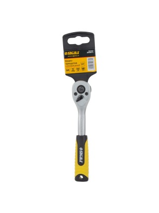 Ключ-тріскачка з вигнутою ручкою 1/4" 150мм 72T CrV Sigma (6050071)