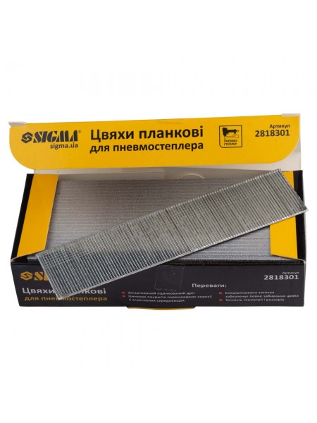Цвяхи Планкові 30 × 1,25 × 1 мм для Пневмостеплери (5000шт) Sigma (2818301)