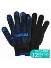 Рукавички трикотажні з ПВХ точкою р10 Оптима (чорні) Sigma (9442531)