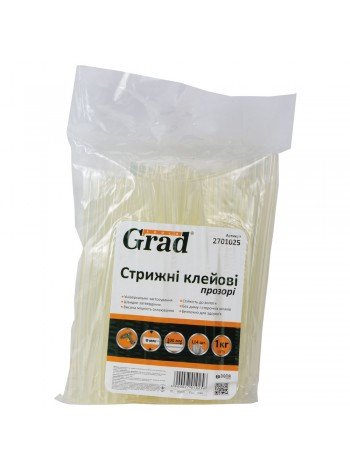 Стержні клейові Ø8*200мм 114шт 1кг (прозорі) Grad (2701025)