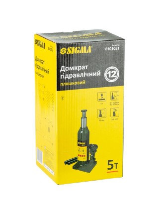 Домкрат гідравлічний пляшковий Sigma 5т H 216-413мм (6101051)