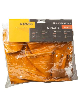 Пояс слюсарний (шкіряний) 12 кишень Sigma (9450351)