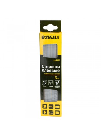 Стержни клеевые Ø8*200мм 6шт (запах шоколада) Sigma (2705141)