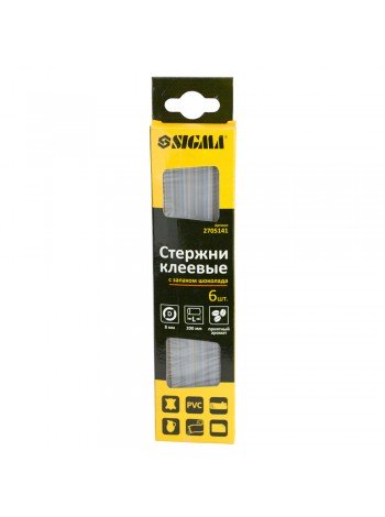 Стержні клейові Ø8*200мм 6шт (запах шоколаду) Sigma (2705141)