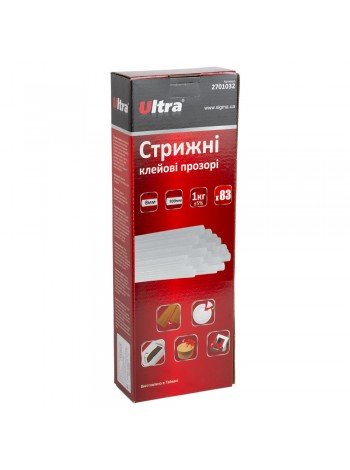 Стержні клейові Ø8*300мм 83шт 1кг (прозорі) ULTRA (2701032)
