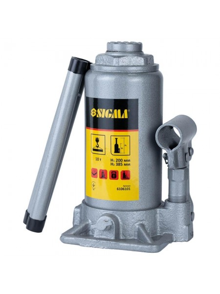 Домкрат гідравлічний пляшковий 10т H 200-385мм Standard Sigma (6106101)