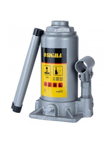 Домкрат гидравлический бутылочный 10т H 200-385мм Standard Sigma (6106101)