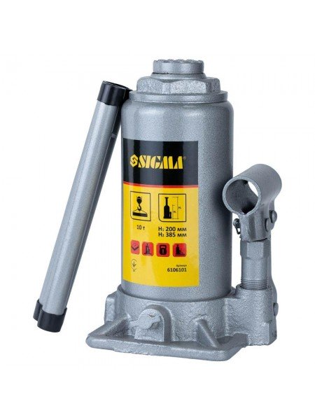 Домкрат гідравлічний пляшковий 10т H 200-385мм Standard Sigma (6106101)