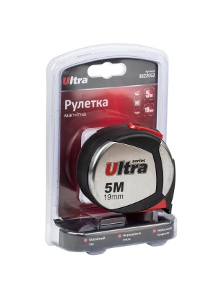 Рулетка магнітна, нейлонове покриття 5м*19мм Ultra (3822052)