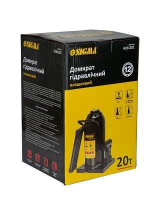 Домкрат гідравлічний пляшковий Sigma 20т H 242-452мм (6101201)