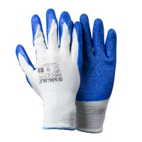 Рукавички трикотажні з частковим латексним покриттям кринкл р9 (сині манжет) Sigma (9445491)