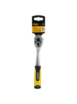 Ключ-тріскачка з вигнутою ручкою 3/8" 200мм 72T CrV Sigma (6050081)
