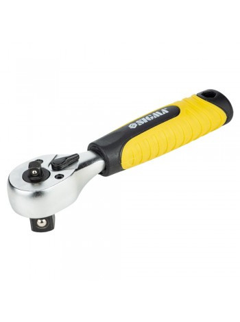 Ключ-трещотка двухсторонняя укороченная 1/4"-1/2" 145мм 72T CrV Sigma (6050251)
