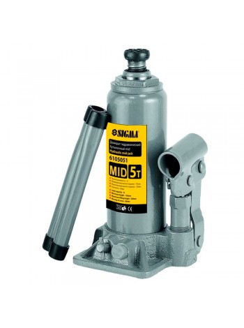 Домкрат гидравлический бутылочный mid 5т H 185-355мм Sigma (6105051)