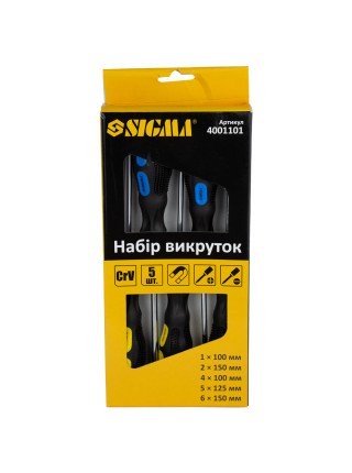 Набір викруток 5шт СrV Sigma (4001101)