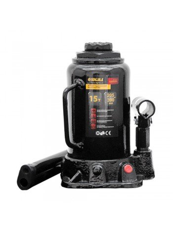 Домкрат гідравлічний пляшковий mid 15т H 205-390мм Sigma (6105151)