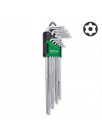 Г-образні ключі TORX TOPTUL T10-T50 9ед. супердовгі з отвором GAAL0915