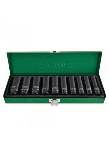 Набор головок дюймовых ударных длинных TOPTUL 1/2" 7/16-1" 10ед. GEAD1002