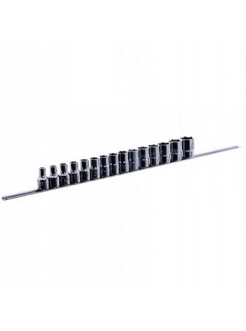 Набор 12-гранных головок на планке TOPTUL 12-гр. 1/2" 15ед. 8-24мм GAAQ1602U-12