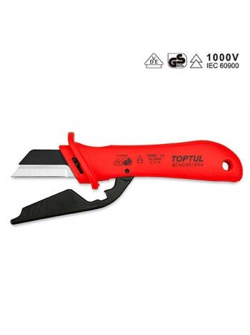 Ніж для зняття ізоляції з п'ятою TOPTUL 1000V VDE SFAC5018V4