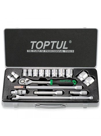 Набор головок с трещоткой TOPTUL 1/2" 18ед. (6-гр.) GCAD1802