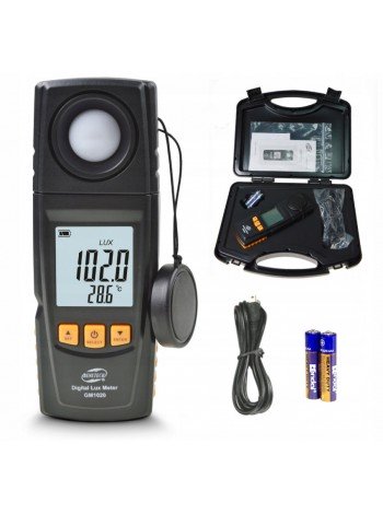 Измеритель освещенности люксметр + термометр, USB 200000 Lux BENETECH GM1020