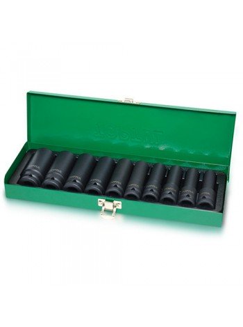 Набор длинных торцевых головок ударных TOPTUL 1/2" 10-24мм 10ед. GDAD1002