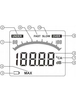 Вимірювач шуму (шумомір) 30-130 дБ WINTACT WT1357