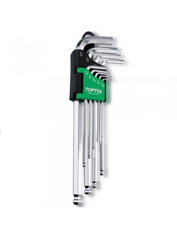 Набор шестигранников дюймовых с шаром TOPTUL 1/16"-3/8" 9ед. GBAL0901